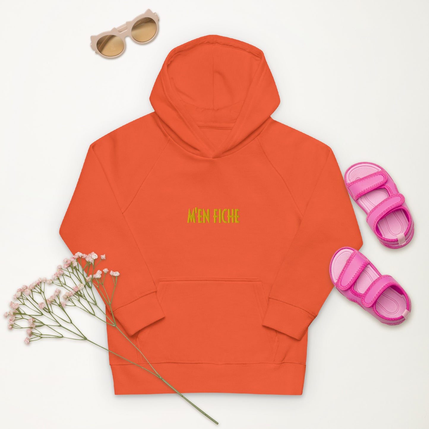 Hoodie G/F "M'en fiche !" Coton Bio