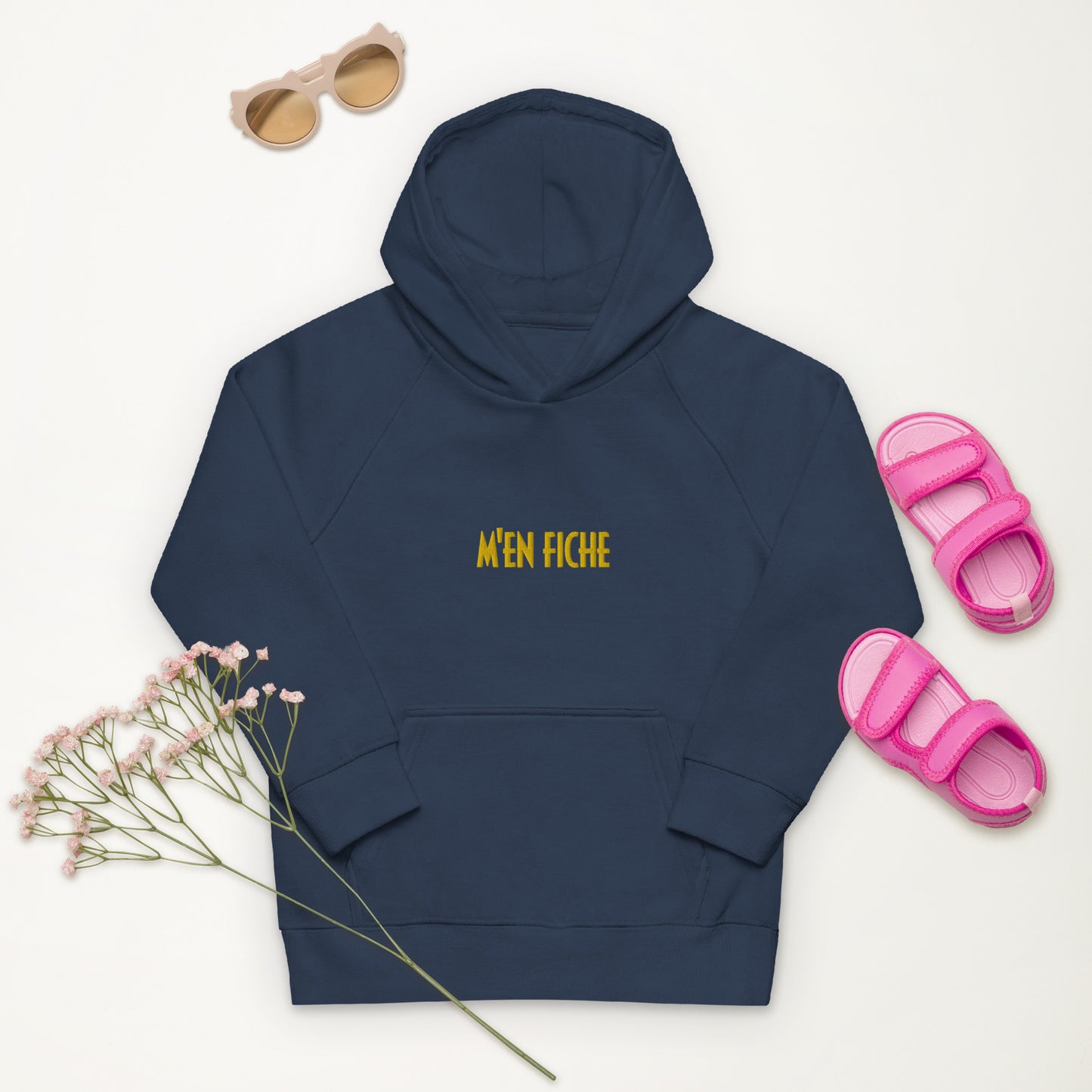 Hoodie G/F "M'en fiche !" Coton Bio